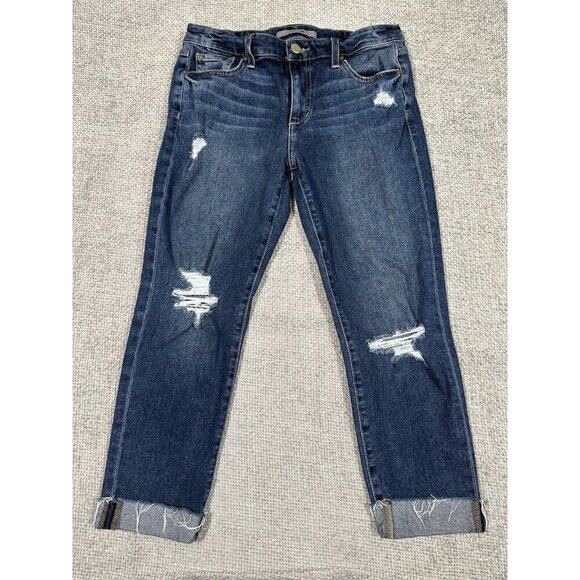 Joes Jeans Womens‎ 28 Blue Boyfriend Slim Crop Stretch Distressed - Picture 1 of 13